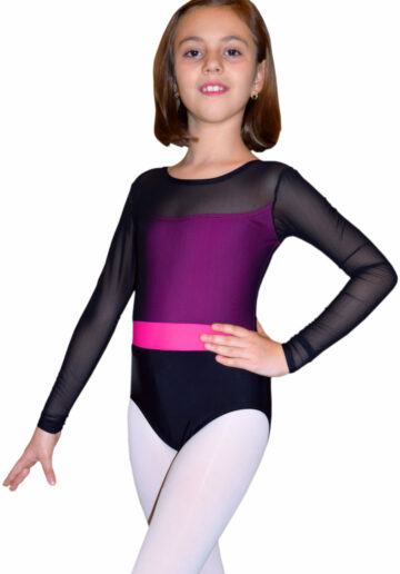 Body gimnastica & dans Negru Spandex 1604