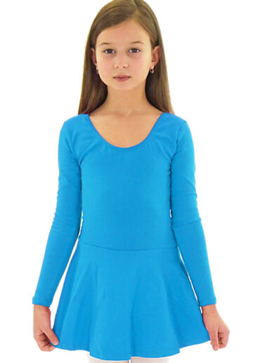 Body cu fusta bumbac gimnastica & dans Turcoaz 1700