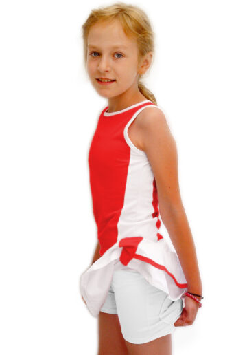 Set Tenis Fusta cu maieu Alb-Rosu 55500