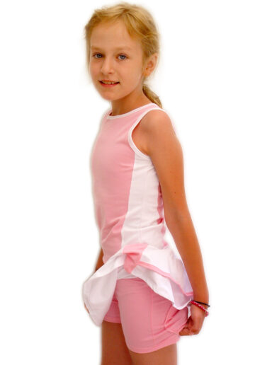 Set Tenis Fusta cu maieu Alb-roz 55100