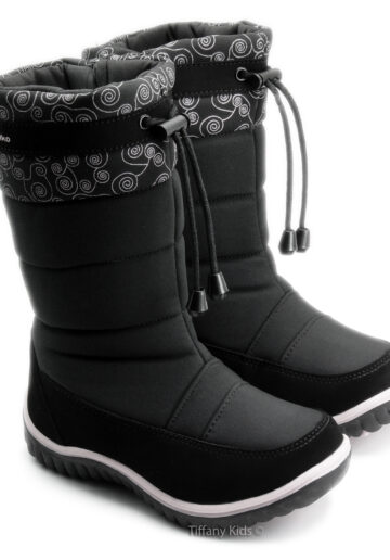 Wojtylko® Cizme eco imblanite Negru-Alb-211657