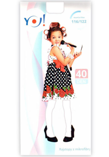 Dres cu chilot 40 den Alb 257091