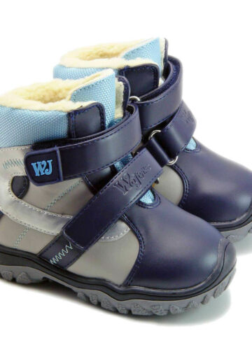 Wojtylko® Ghete piele eco imblanite gri-bleu 200882