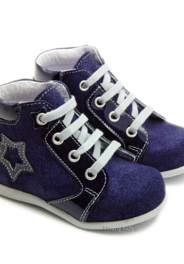 Hokide® Ghete piele Bleumarin Glitter