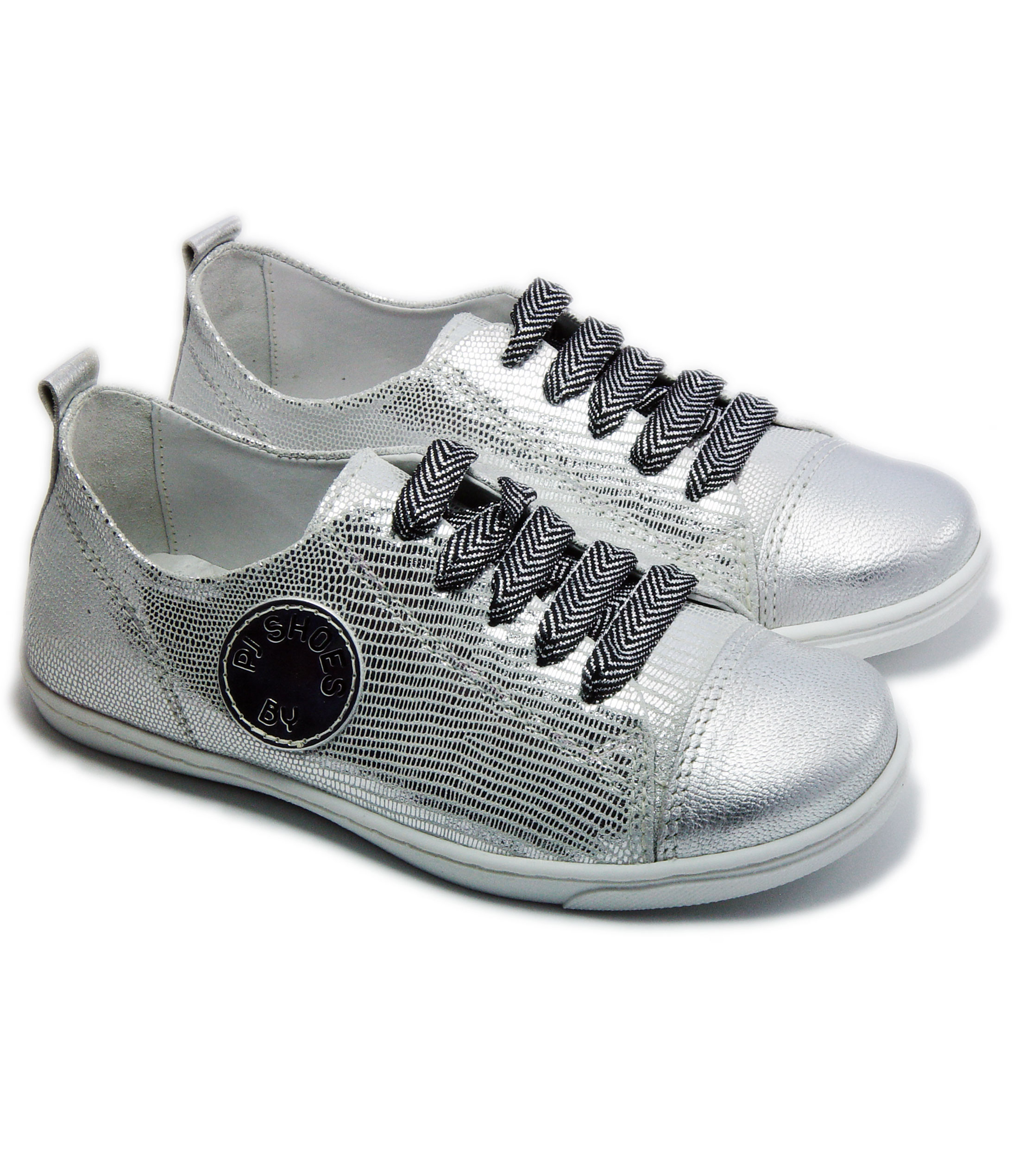PJ® Pantofi sport Tag piele Argintiu 21030