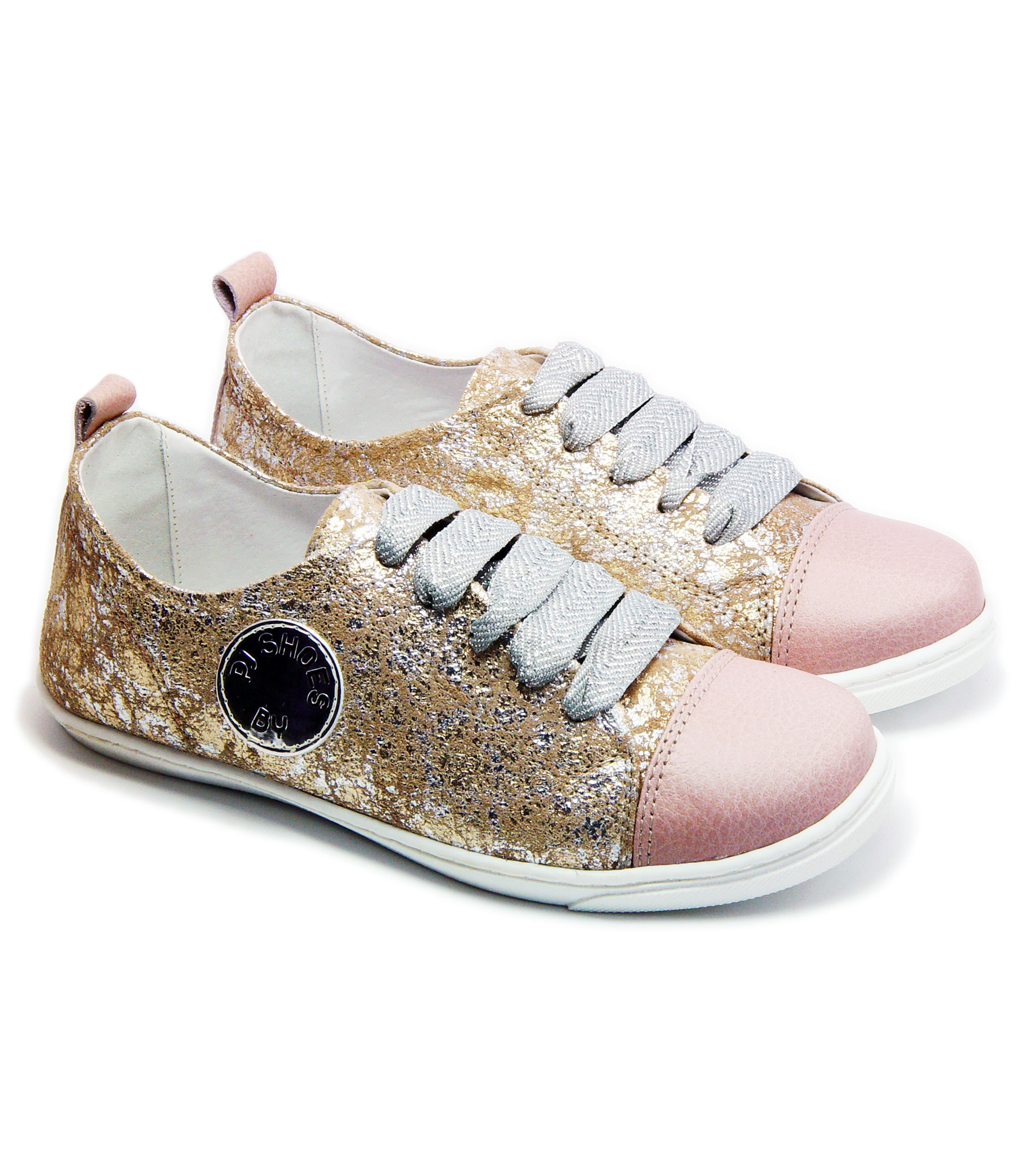 PJ® Pantofi sport piele Roz Auriu 21031
