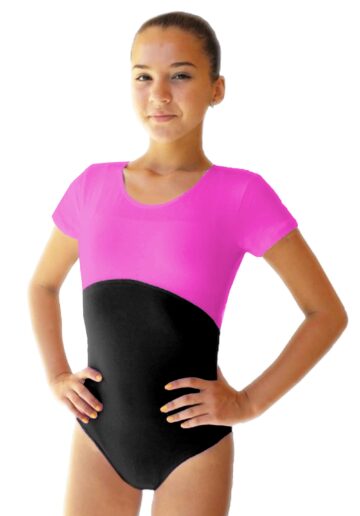 Body gimnastica & dans Spandex Magenta Negru 11012