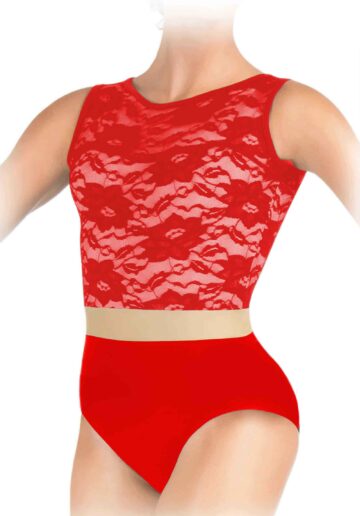 Body gimnastica & dans Rosu Dantelat 1123